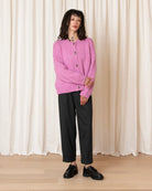 Ali Golden Merino Crewneck Cardigan - Pink Women's Tops - Sloane Boutique
