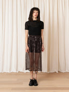 Ali Golden Mesh t-Shirt - Black Women's Tops - Sloane Boutique