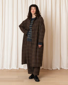 Ali Golden New Trench - Taupe Multicolor Plaid Outerwear - Sloane Boutique