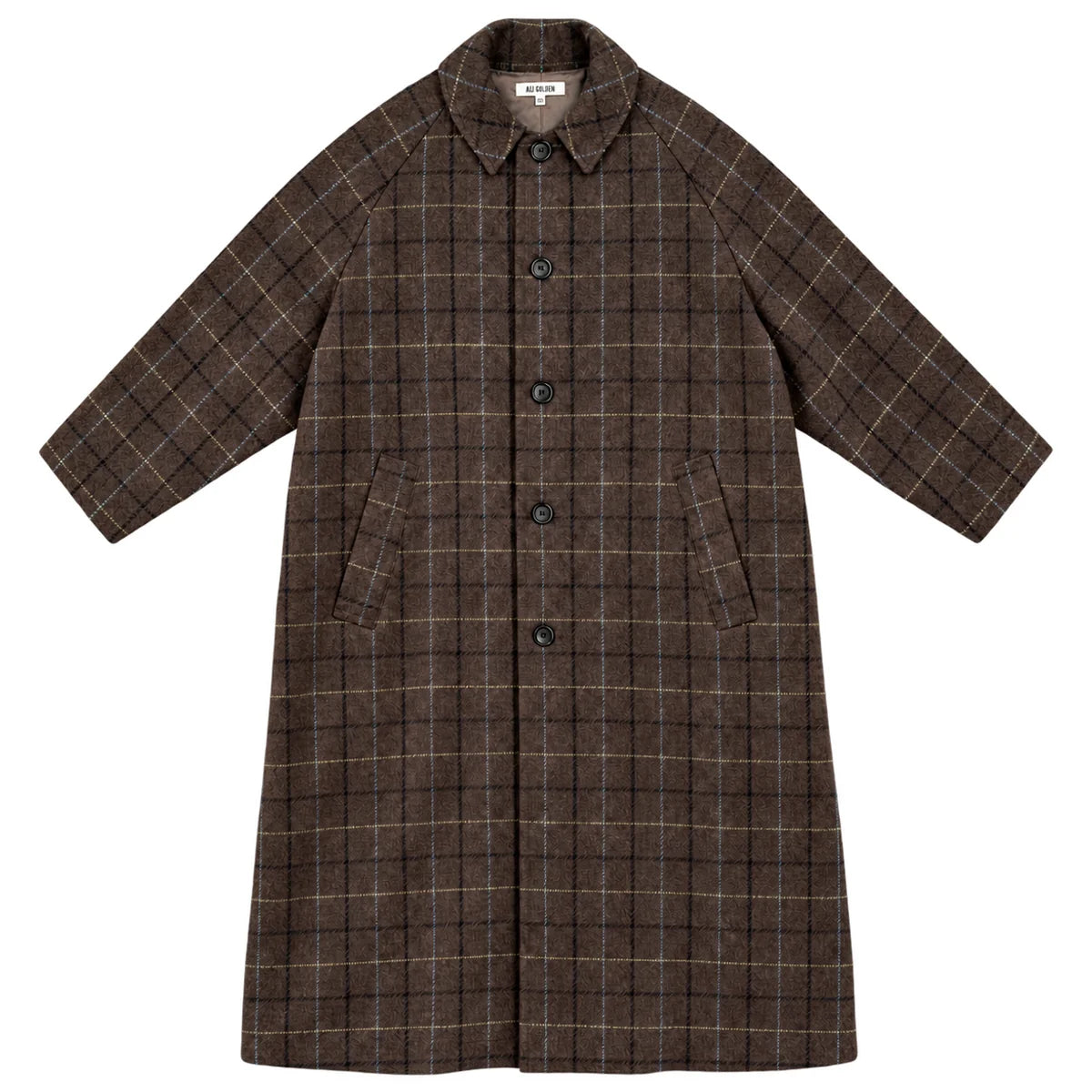 Ali Golden New Trench - Taupe Multicolor Plaid Outerwear - Sloane Boutique