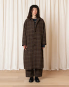 Ali Golden New Trench - Taupe Multicolor Plaid Outerwear - Sloane Boutique