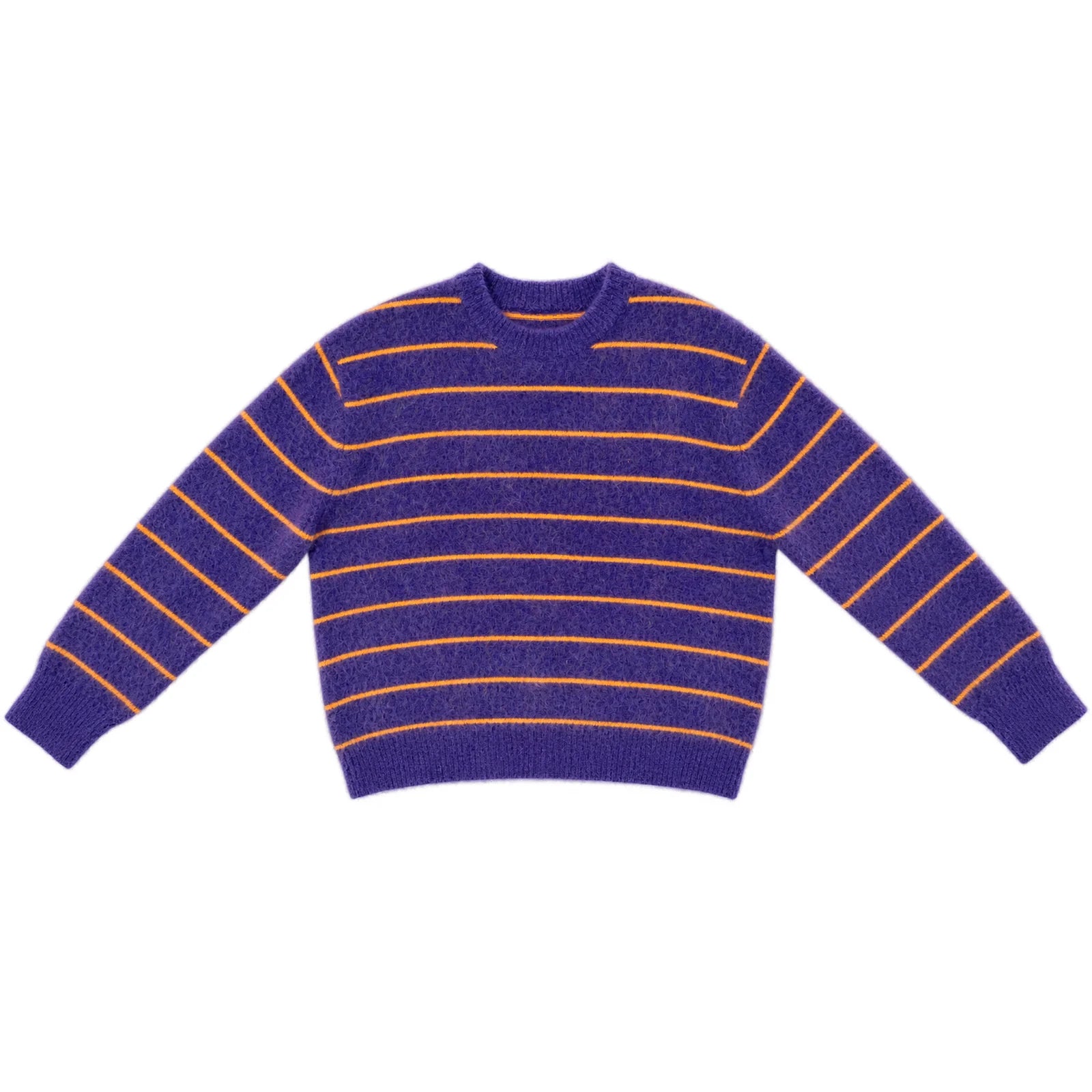 Ali Golden Oversized Mohair Pullover - Purple/ Marigold Stripe Women's Tops - Sloane Boutique