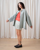 Ali Golden Oversized Shirt Jacket - Light Denim Outerwear - Sloane Boutique