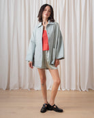 Ali Golden Oversized Shirt Jacket - Light Denim Outerwear - Sloane Boutique