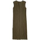 Ali Golden Pleated High Neck Dress - Olive Dresses - Sloane Boutique