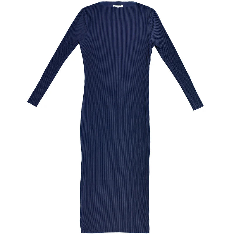 Ali Golden Pleated Mesh Dress - Navy sale dresses - Sloane Boutique