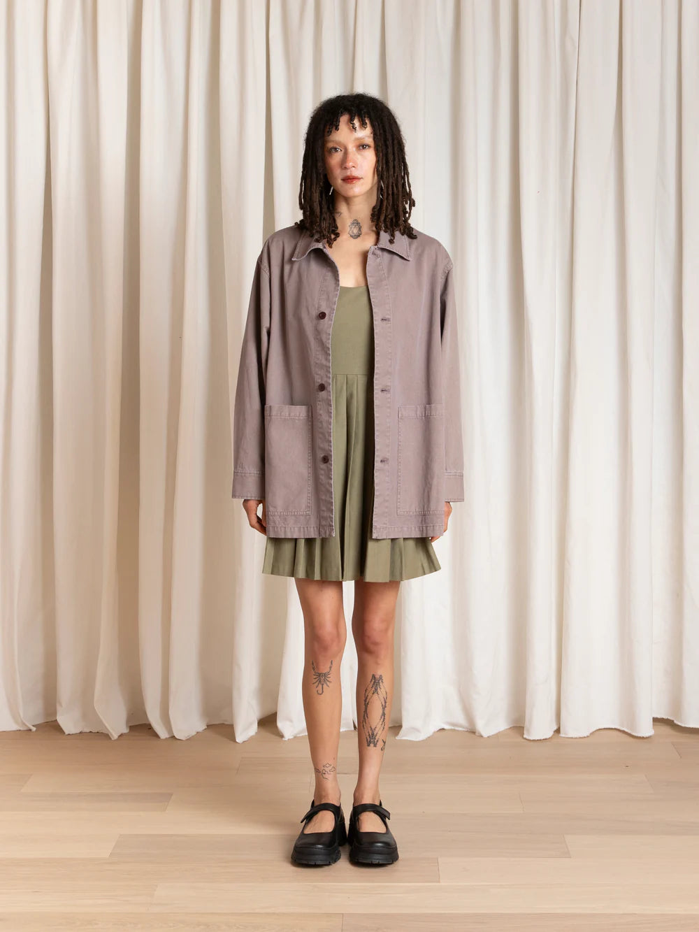 Ali Golden Relaxed Chore Coat - Mauve Outerwear - Sloane Boutique