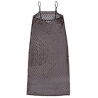Ali Golden Square Neck Slip Dress - Dark Taupe/ Black Sequins Dresses - Sloane Boutique
