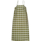 Ali Golden Square Neck Slip Dress - Olive Plaid Dresses - Sloane Boutique