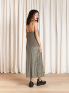 Ali Golden Square Neck Slip Dress - Sage Dresses - Sloane Boutique