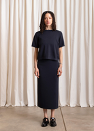 Ali Golden Thick Knit T-Shirt - Deep Navy Women's Tops - Sloane Boutique