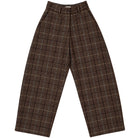 Ali Golden Wool Loose Barrel Pant - Taupe Multicolor Plaid Women's Bottoms - Sloane Boutique