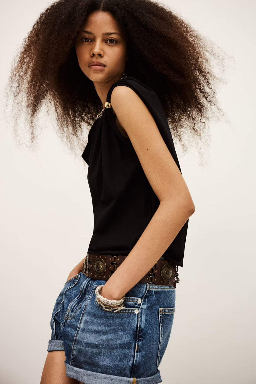 Bash Paris Allia T-Shirt - Noir Women's Tops - Sloane Boutique