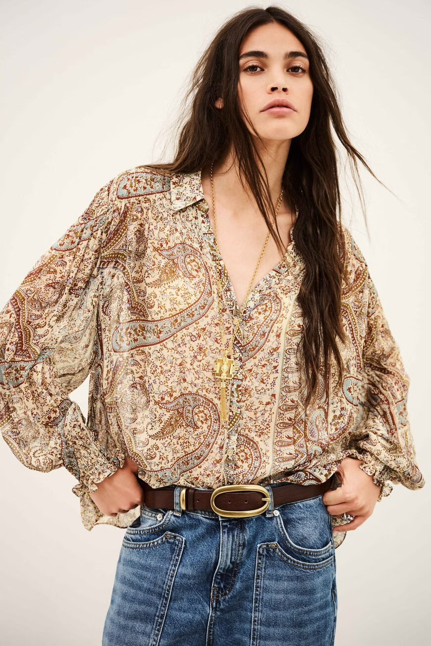Bash Paris Cleo Blouse - Blue Women's Tops - Sloane Boutique