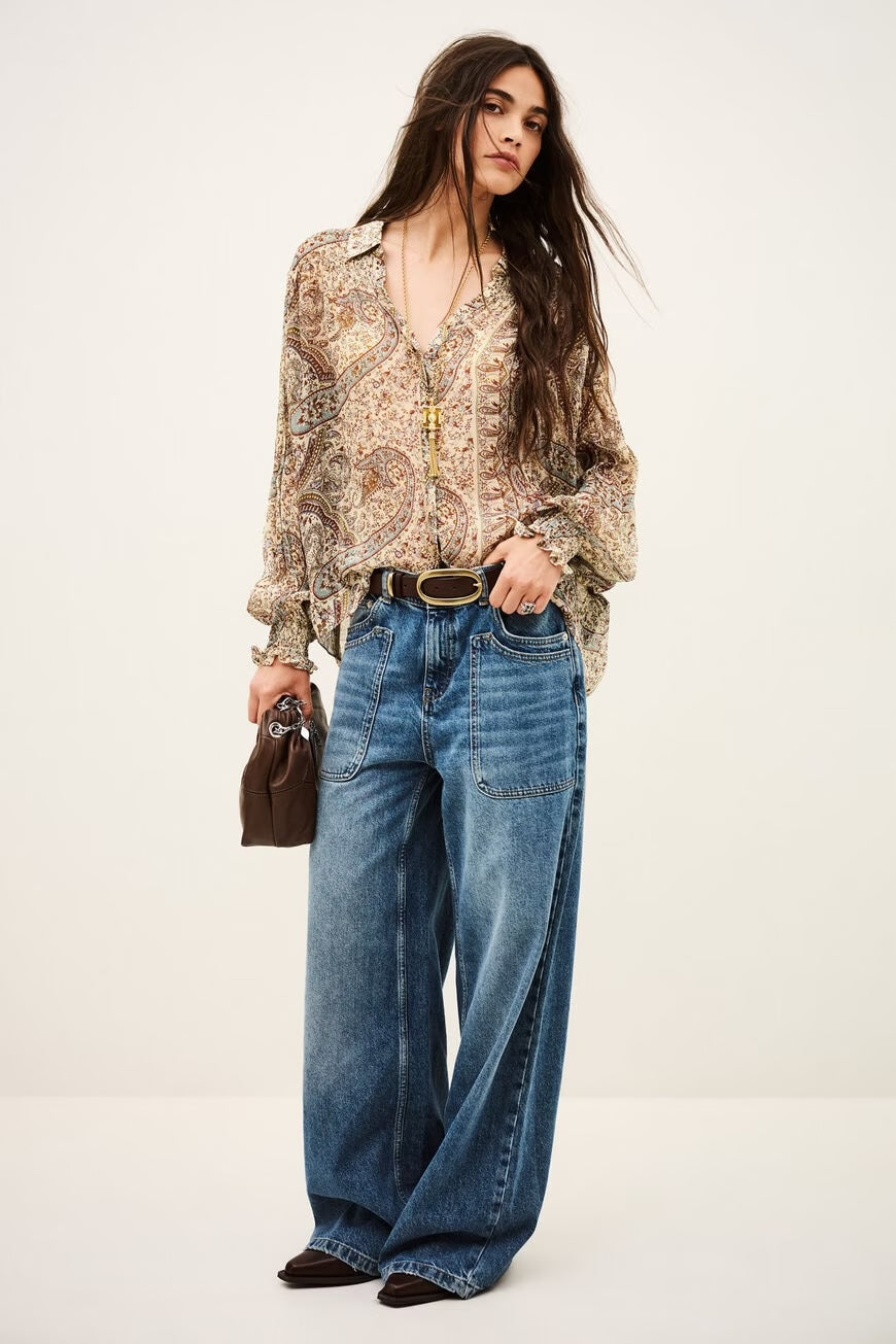 Bash Paris Cleo Blouse - Blue Women's Tops - Sloane Boutique
