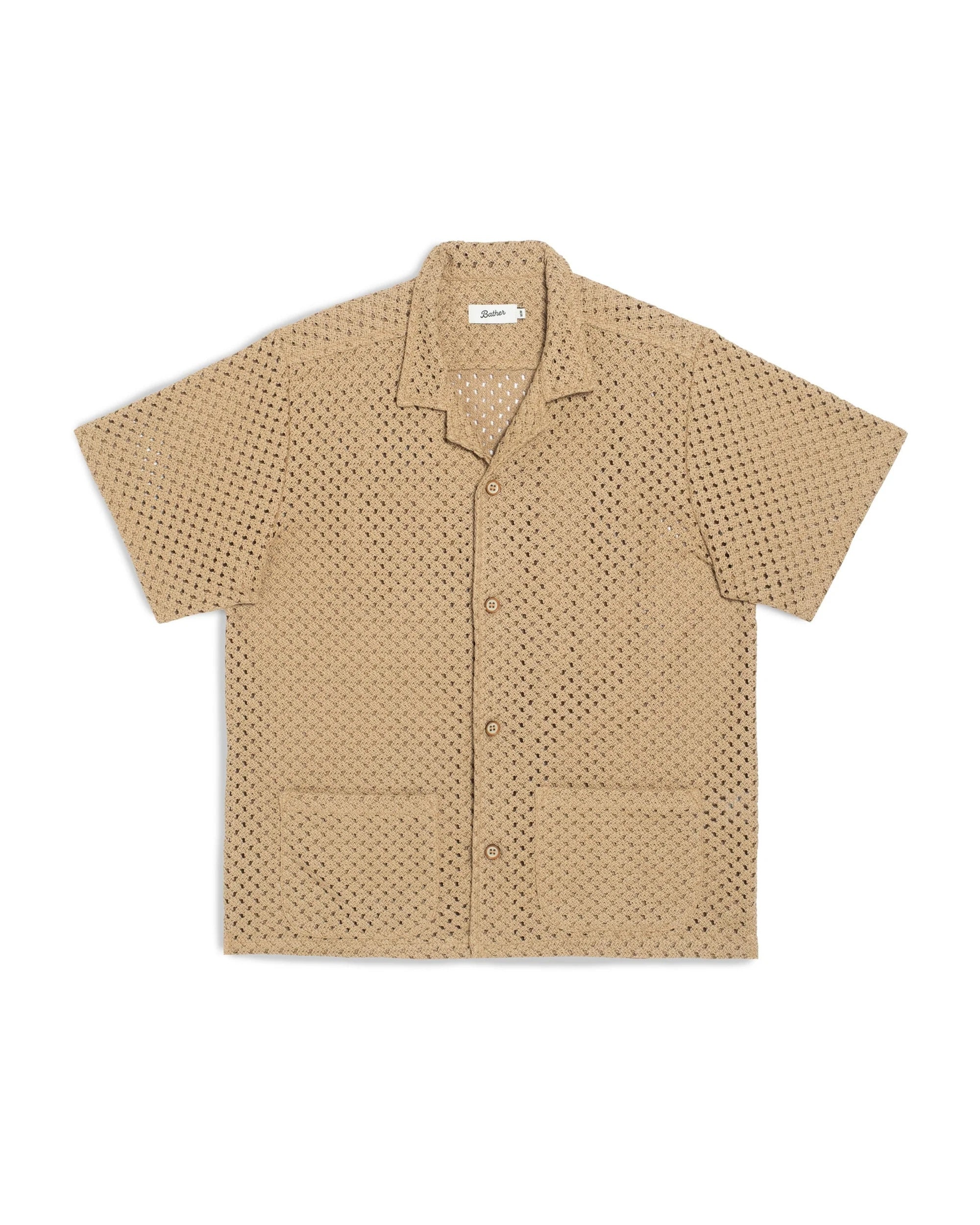 Bather Beach Mesh Traveler Shirt - Natural Men's Tops - Sloane Boutique