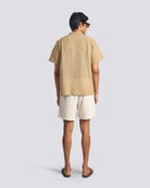 Bather Beach Mesh Traveler Shirt - Natural Men's Tops - Sloane Boutique
