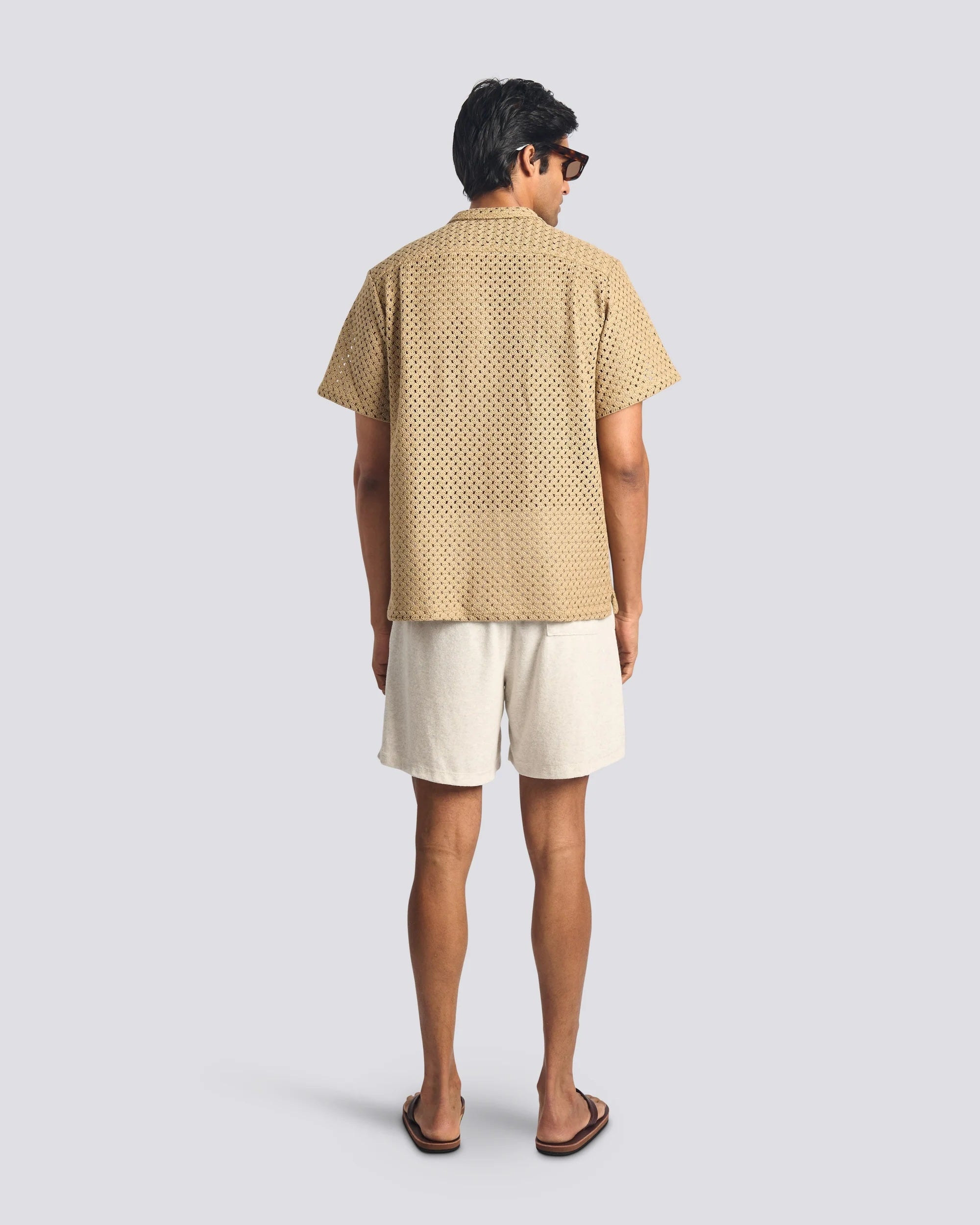 Bather Beach Mesh Traveler Shirt - Natural Men's Tops - Sloane Boutique