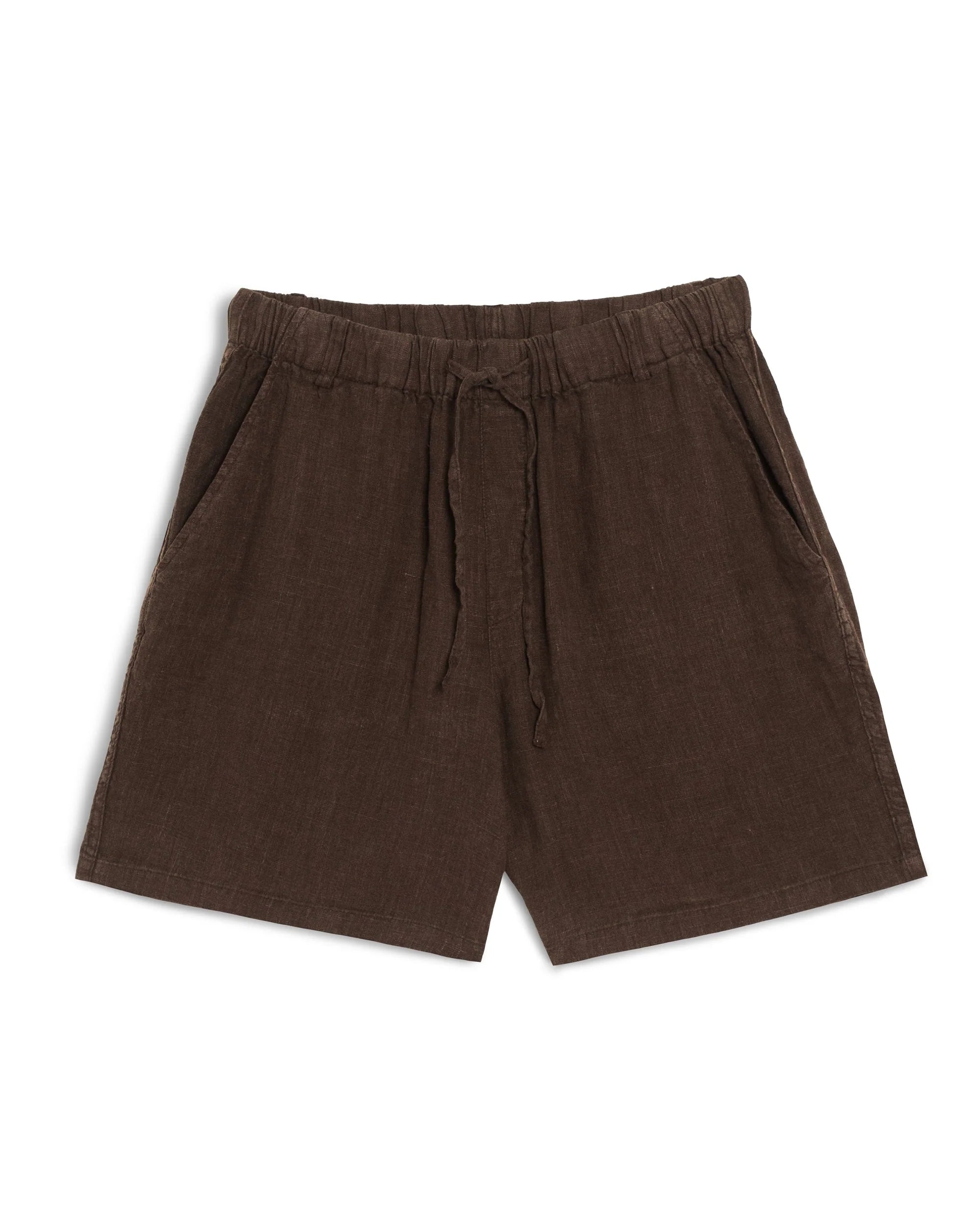 Bather Espresso Linen Leisure Short - Brown Men's Bottoms - Sloane Boutique