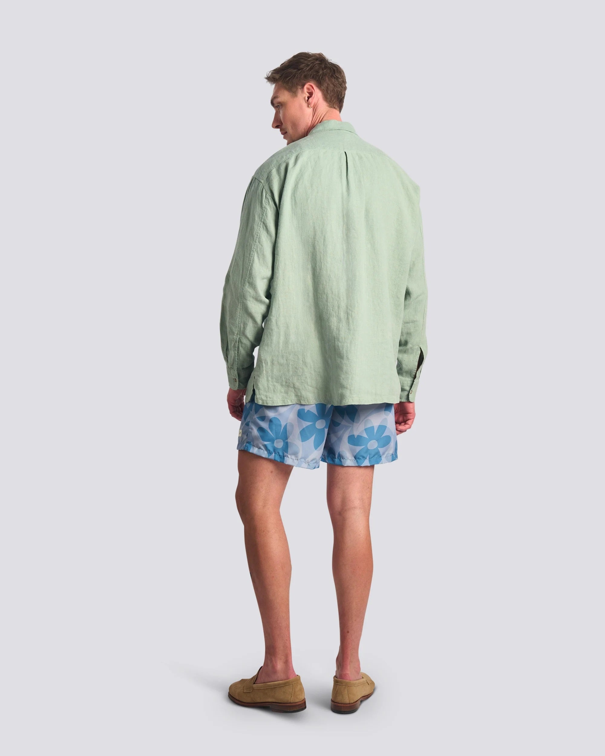 Bather Grotto Daisy Trip Swim Trunk - Blue Men's Bottoms - Sloane Boutique