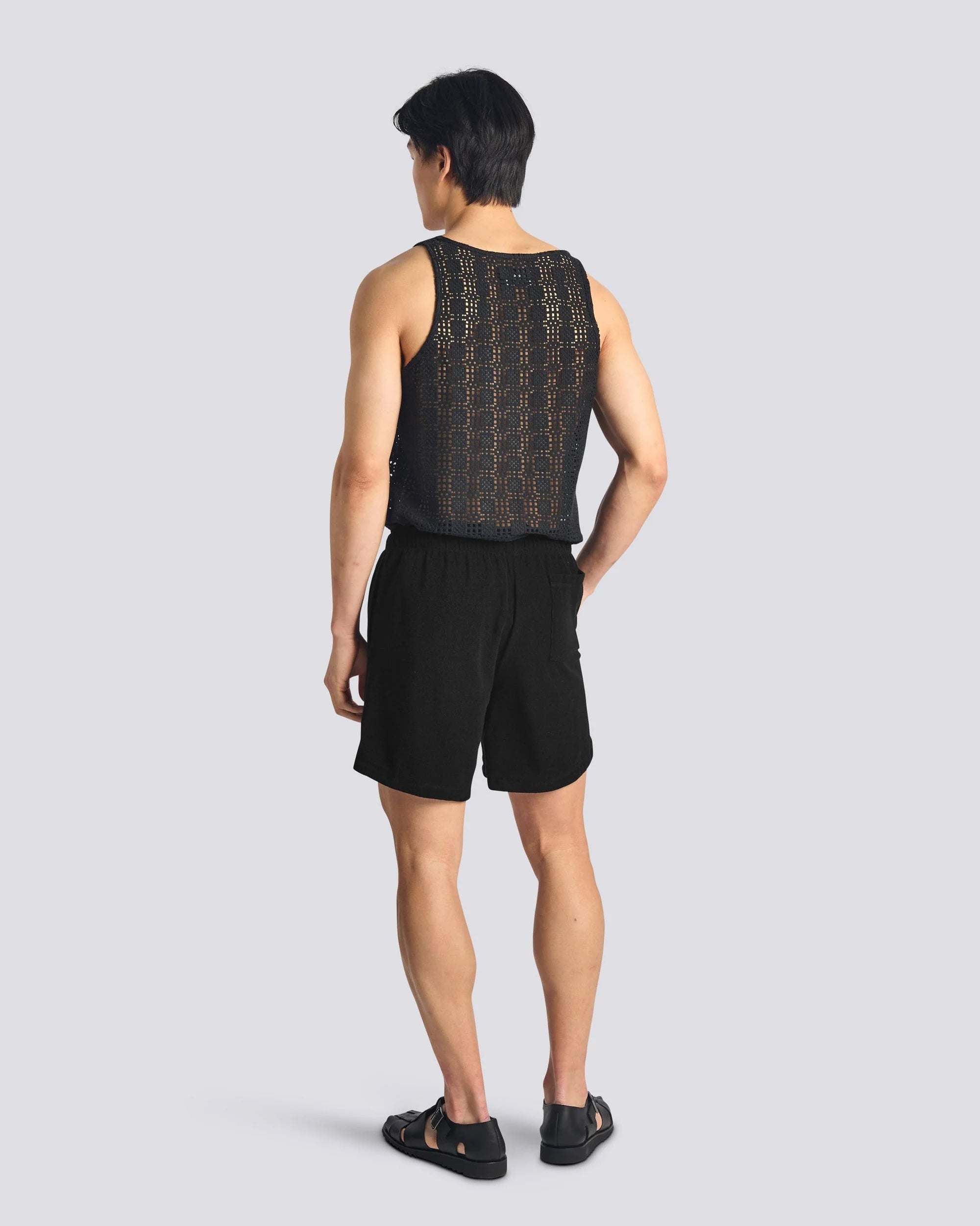 Bather Lattice Tank Top - Black Men's Tops - Sloane Boutique