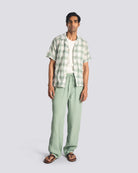 Bather Laurel Grid Camp Shirt - Green Men's Tops - Sloane Boutique