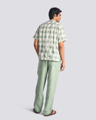 Bather Laurel Grid Camp Shirt - Green Men's Tops - Sloane Boutique