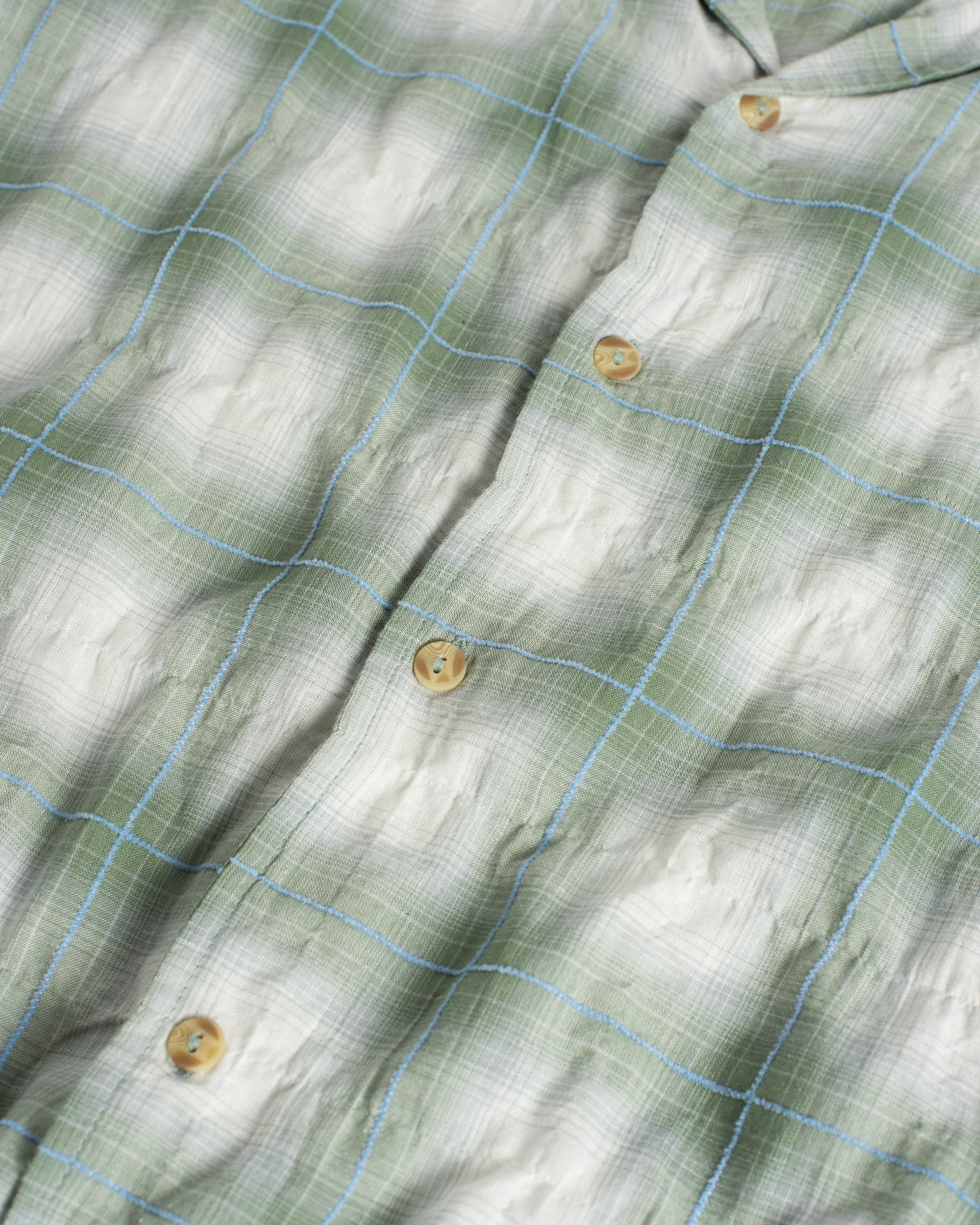 Bather Laurel Grid Camp Shirt - Green Men's Tops - Sloane Boutique