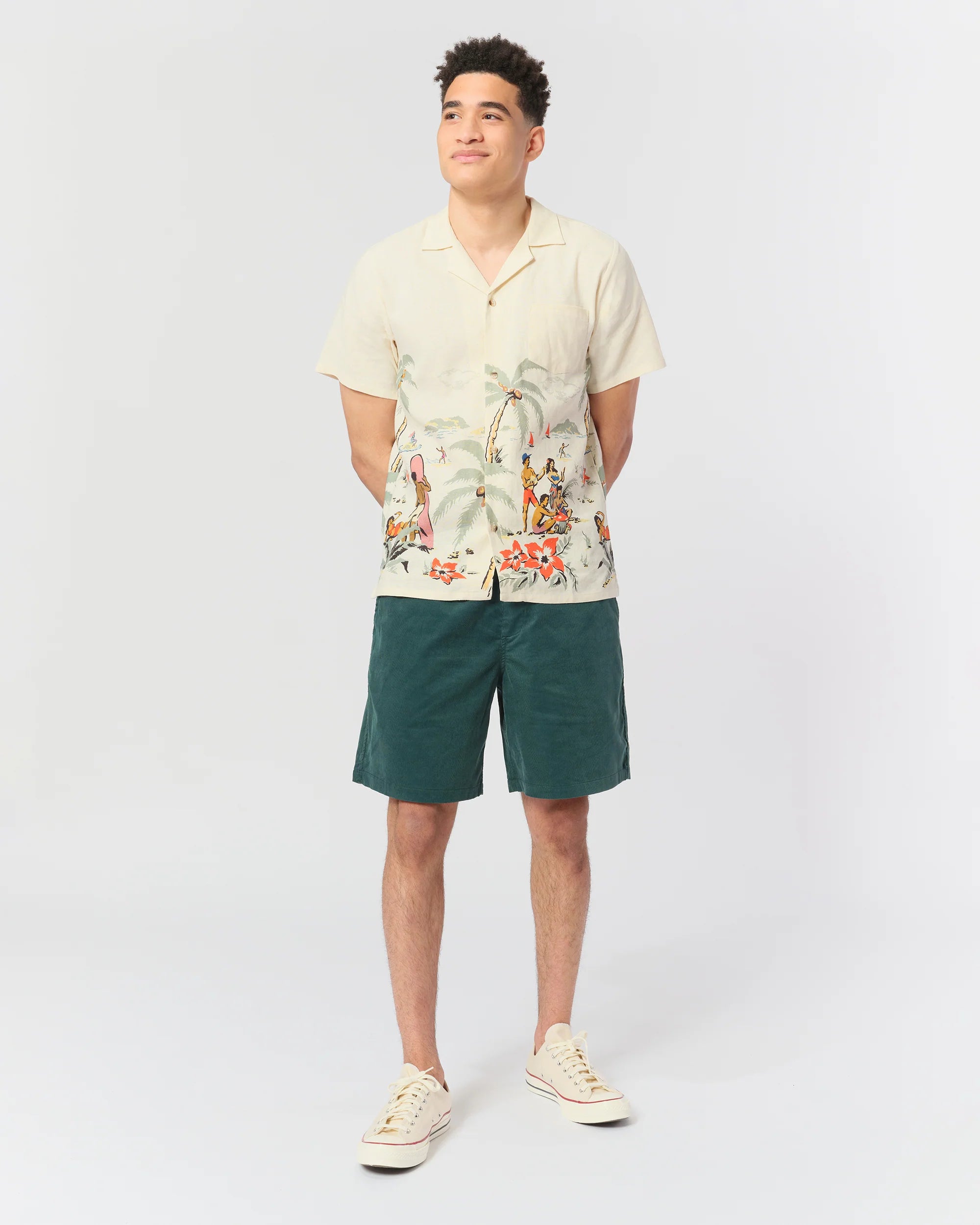 Bather Men's Corduroy Leisure Short - Pine Sale Bottoms - Sloane Boutique
