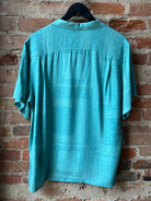 Bather Tonal Bandana Camp Shirt - Teal Men's Tops - Sloane Boutique