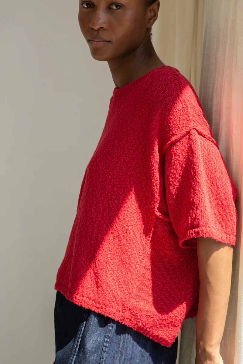 Beaumont Organic Alessia Knit Top - Scarlet Women's Tops - Sloane Boutique
