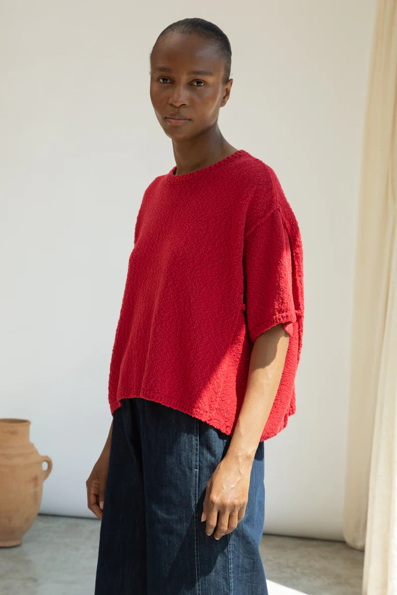 Beaumont Organic Alessia Knit Top - Scarlet Women's Tops - Sloane Boutique