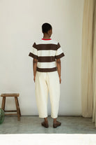 Beaumont Organic Bay-Sue Jersey Top - Cacao & White Stripe Women's Tops - Sloane Boutique