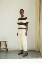 Beaumont Organic Bay-Sue Jersey Top - Cacao & White Stripe Women's Tops - Sloane Boutique