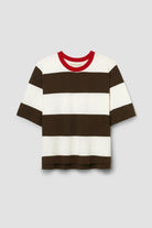 Beaumont Organic Bay-Sue Jersey Top - Cacao & White Stripe Women's Tops - Sloane Boutique