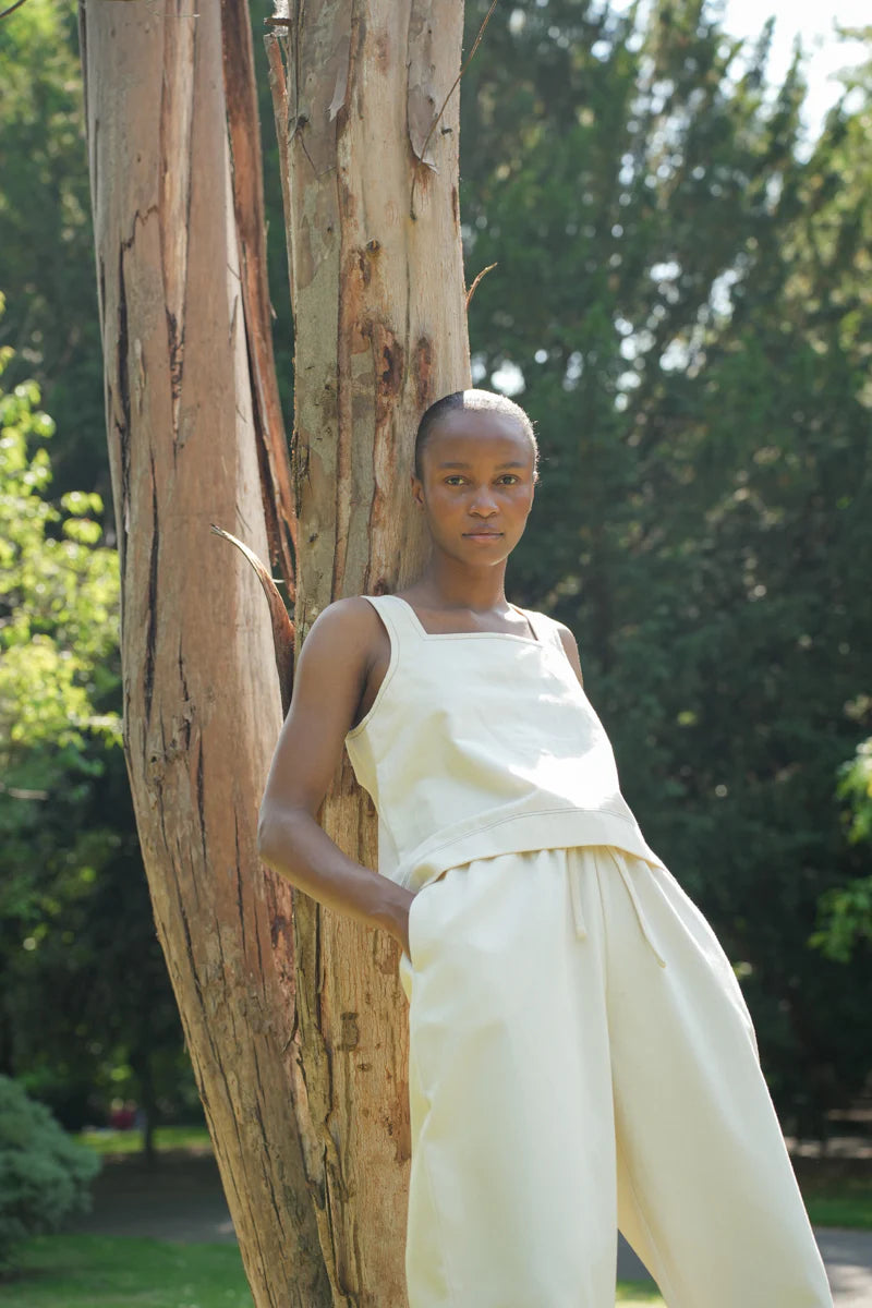 Beaumont Organic Cedar-Leigh Denim Trousers - Ecru Women's Bottoms - Sloane Boutique