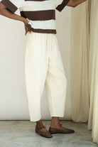 Beaumont Organic Cedar-Leigh Denim Trousers - Ecru Women's Bottoms - Sloane Boutique