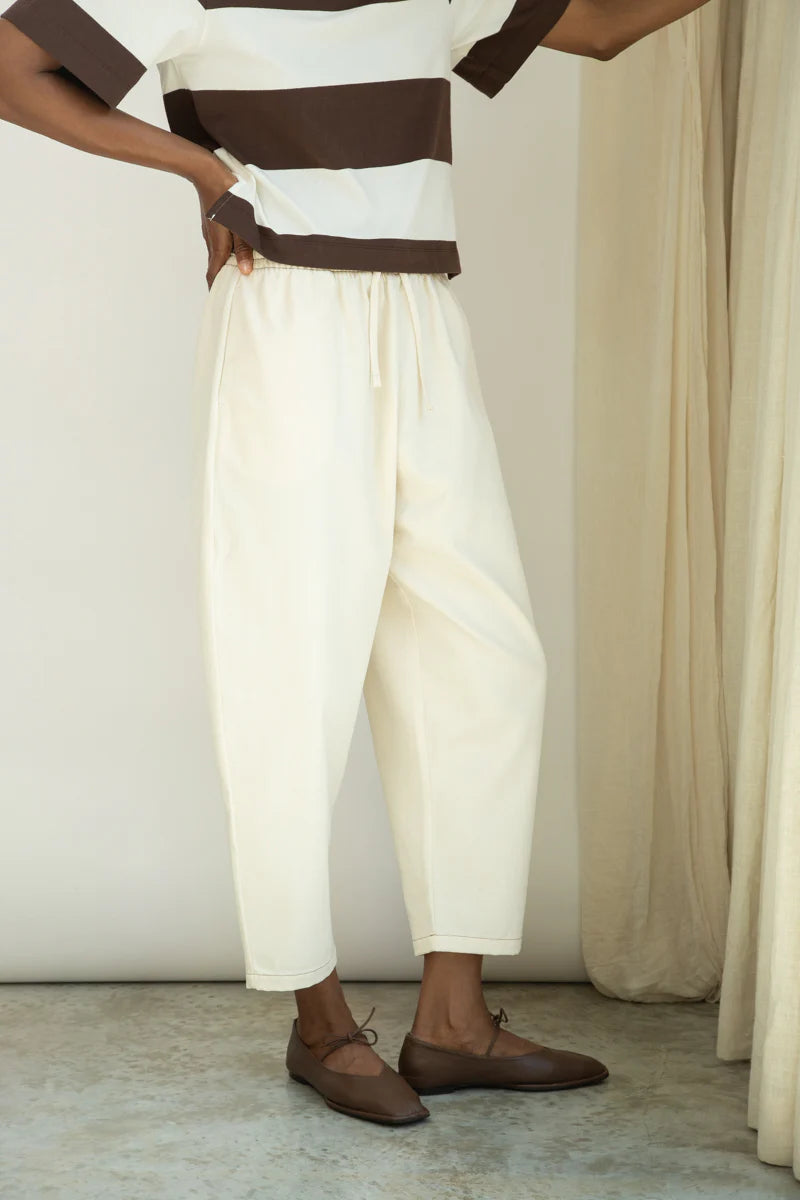 Beaumont Organic Cedar-Leigh Denim Trousers - Ecru Women's Bottoms - Sloane Boutique
