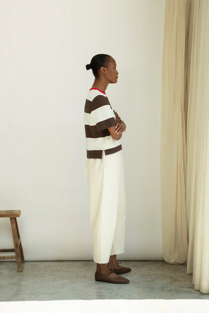 Beaumont Organic Cedar-Leigh Denim Trousers - Ecru Women's Bottoms - Sloane Boutique