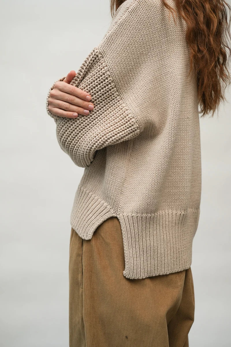 Beaumont Organic Emmy Sweater - Beige Women's Tops - Sloane Boutique