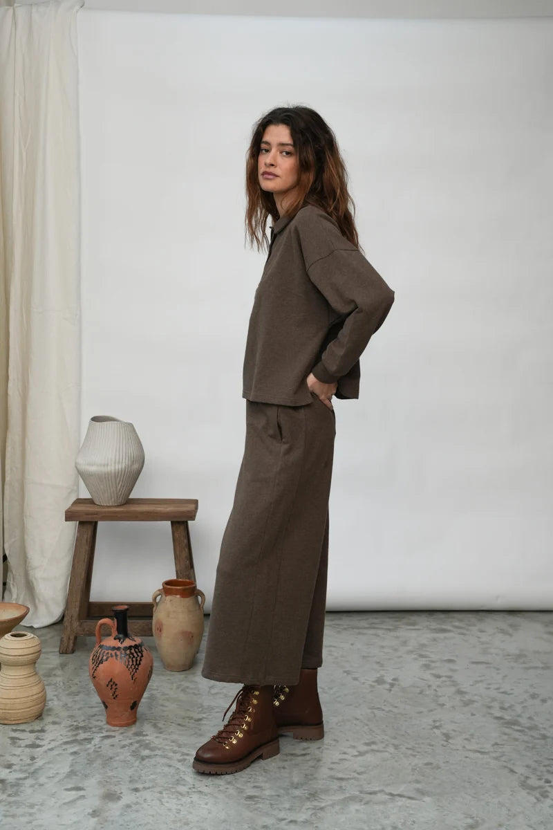 Beaumont Organic Holly Top - Brown Marl Women's Tops - Sloane Boutique
