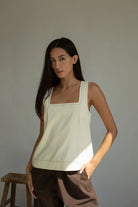 Beaumont Organic Jess-Leigh Denim Vest Top - Ecru Women's Tops - Sloane Boutique