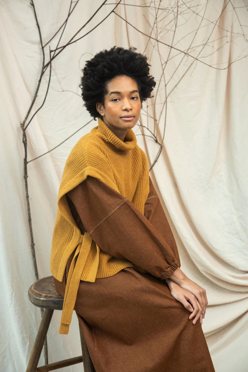 Beaumont Organic Kanon Vest - Ochre Marl Women's Tops - Sloane Boutique