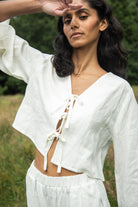 Beaumont Organic Kaz-May Linen Top - Snow White Women's Tops - Sloane Boutique