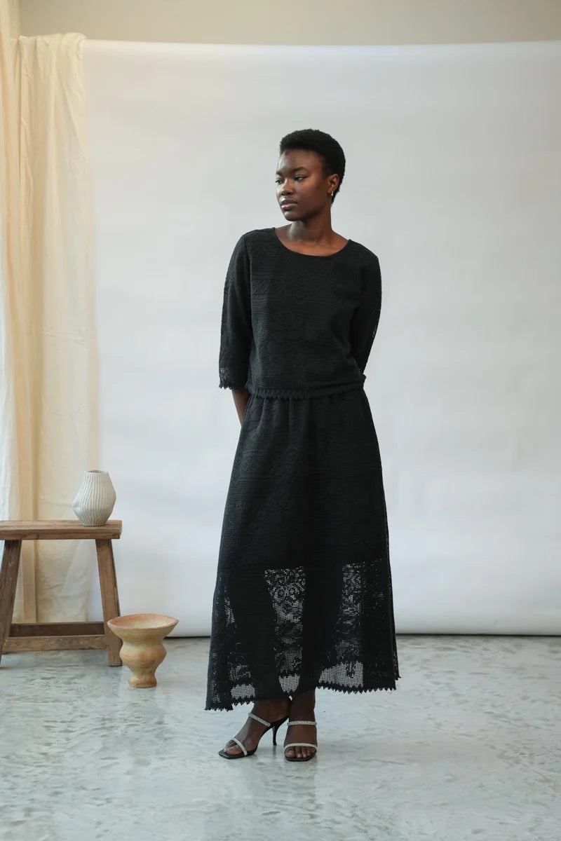 Beaumont Organic Lyla-Fay Skirt - Black Women's Bottoms - Sloane Boutique