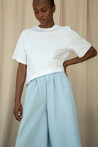 Beaumont Organic Mazu Cotton Poplin Trouser - Powder Blue Women's Bottoms - Sloane Boutique