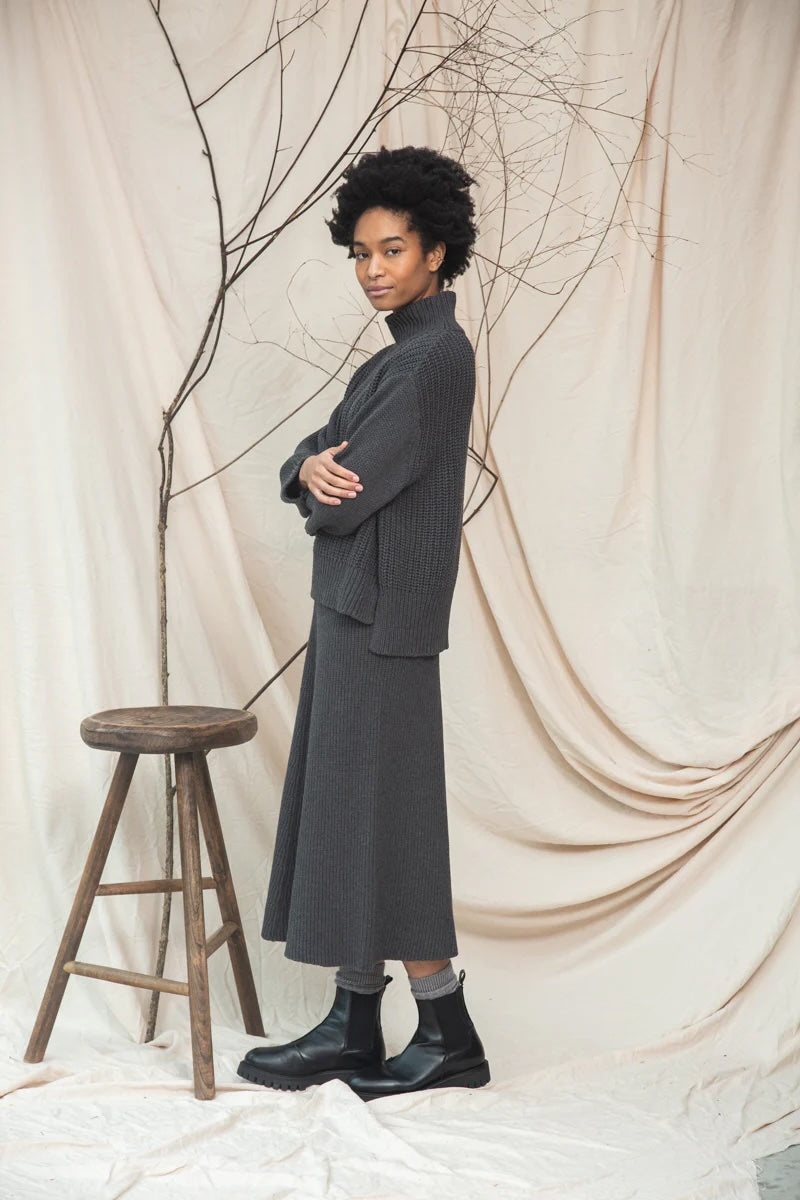 Beaumont Organic Mio Skirt - Grey Marl Women's Bottoms - Sloane Boutique