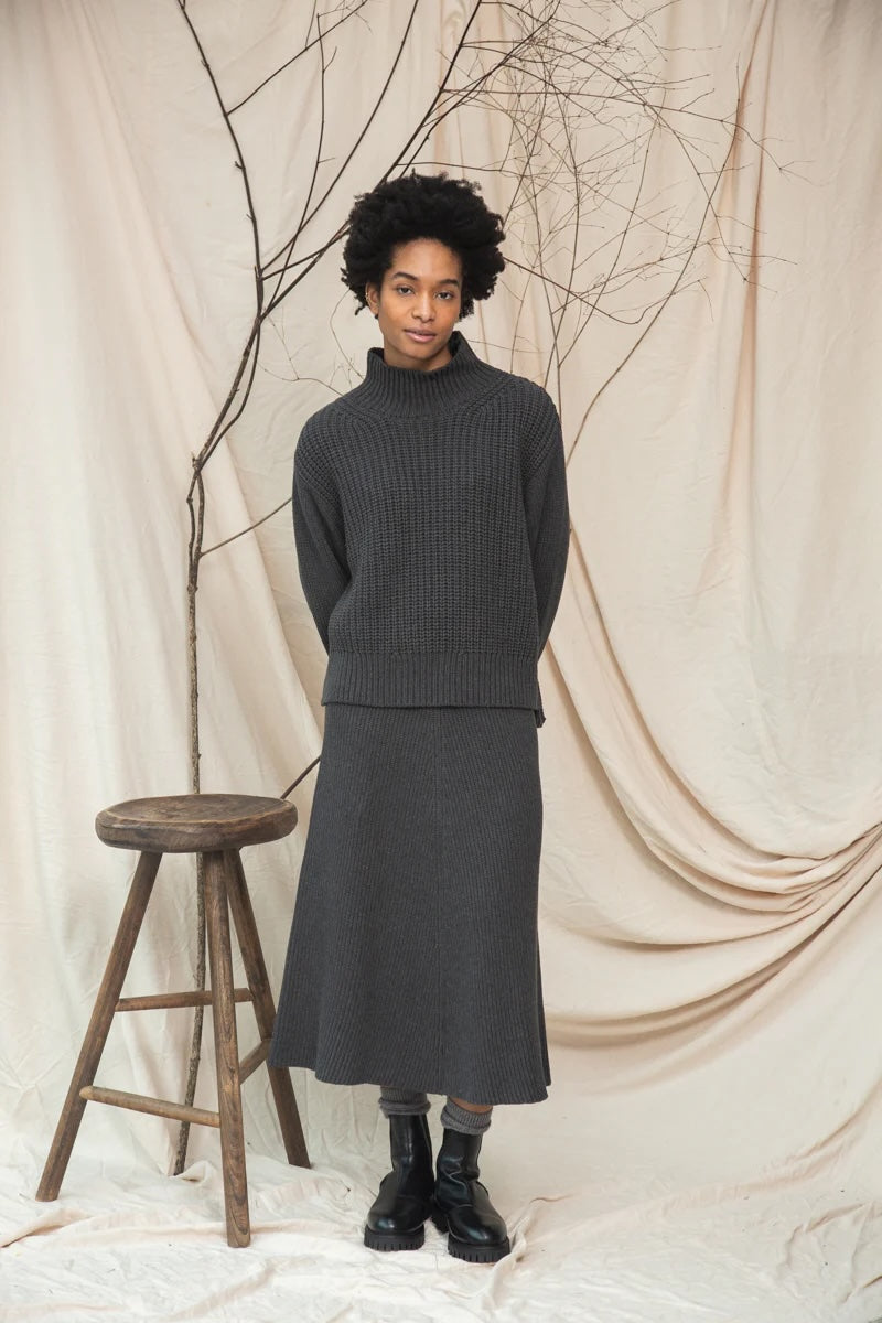 Beaumont Organic Mio Skirt - Grey Marl Women's Bottoms - Sloane Boutique