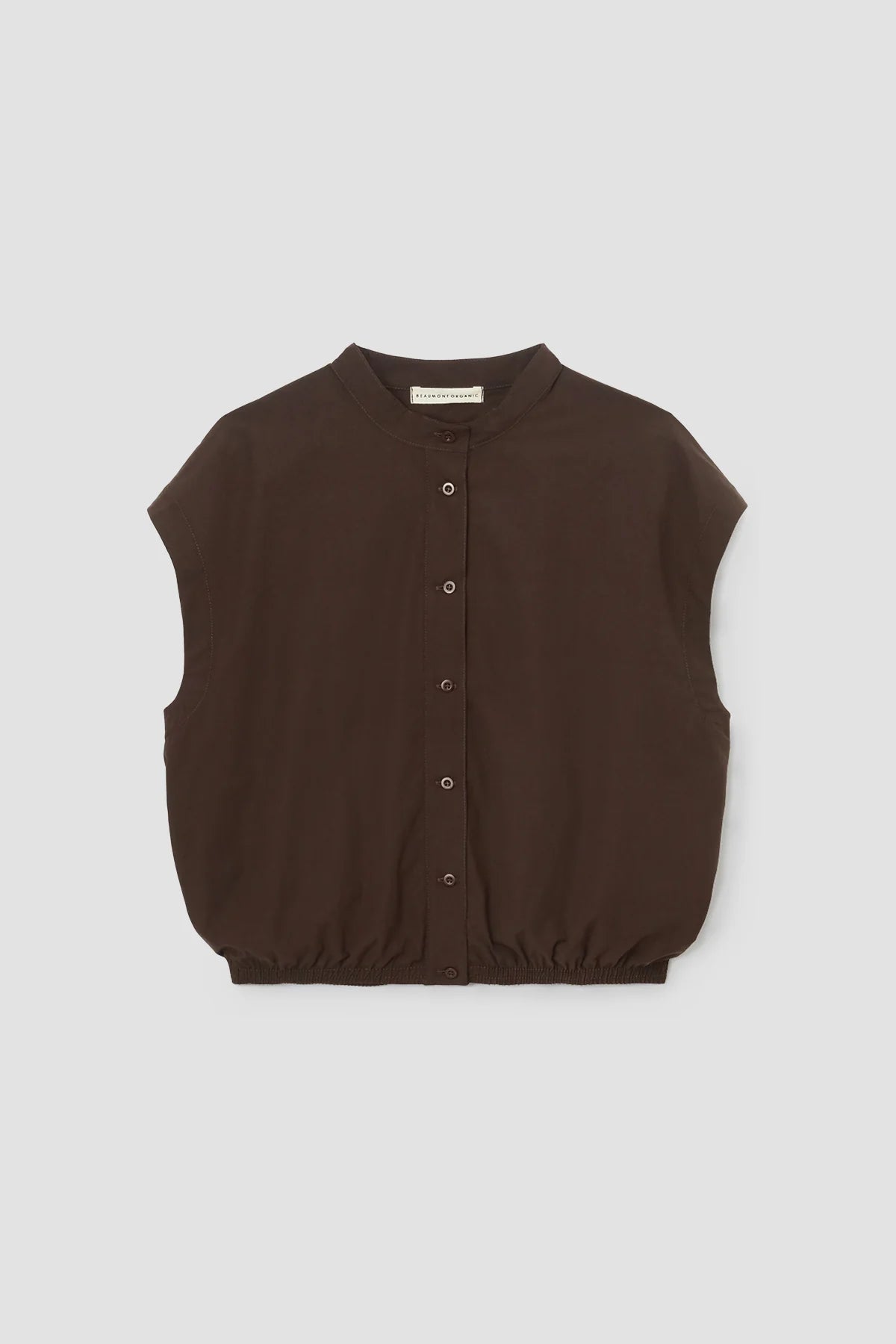 Beaumont Organic Nancy Cotton Jersey & Poplin Shirt - Cacao Women's Tops - Sloane Boutique