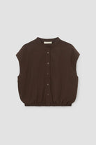 Beaumont Organic Nancy Cotton Jersey & Poplin Shirt - Cacao Women's Tops - Sloane Boutique